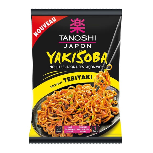 3229820805061 - Tanoshi - Japon - Nouilles Japonaises Yakisoba Façon Wok Saveur Teriyaki en sachet
