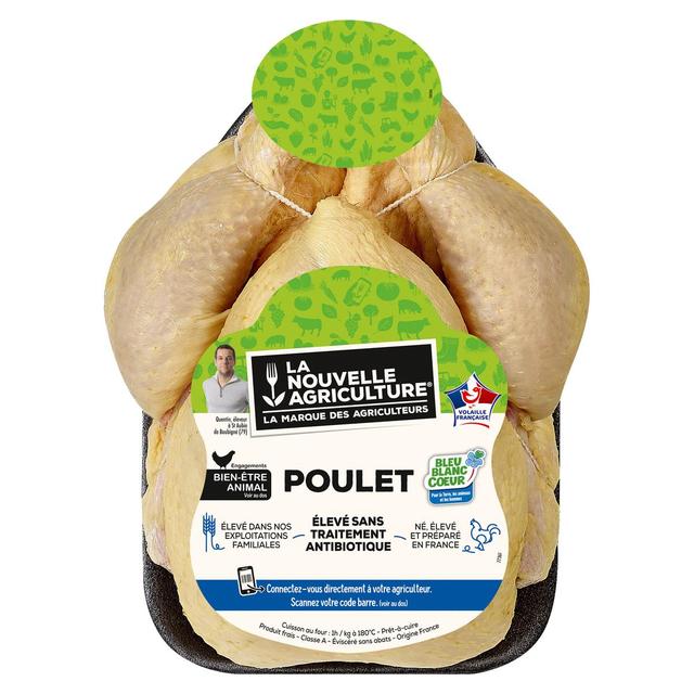 3435660785061 - La Nouvelle Agriculture - Poulet Jaune Entier Prêt à Cuire Bleu Blanc Coeur