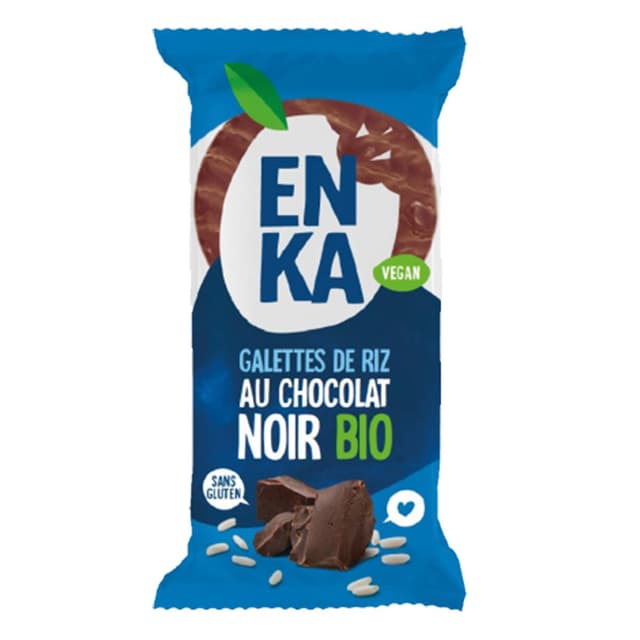 3760250175916 - ENKA - Galettes de riz au Chocolat Noir BIO X4 
