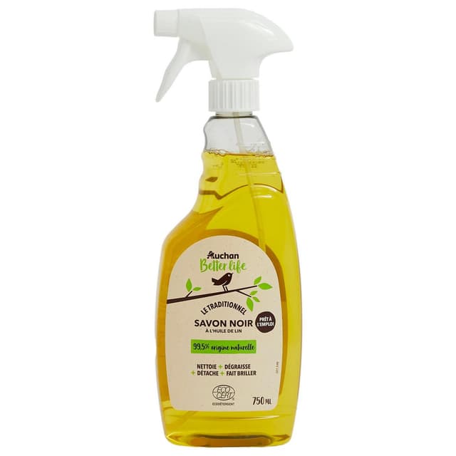 3596710497461 - Auchan Better Life - Nettoyant spray savon noir à l'huile de lin