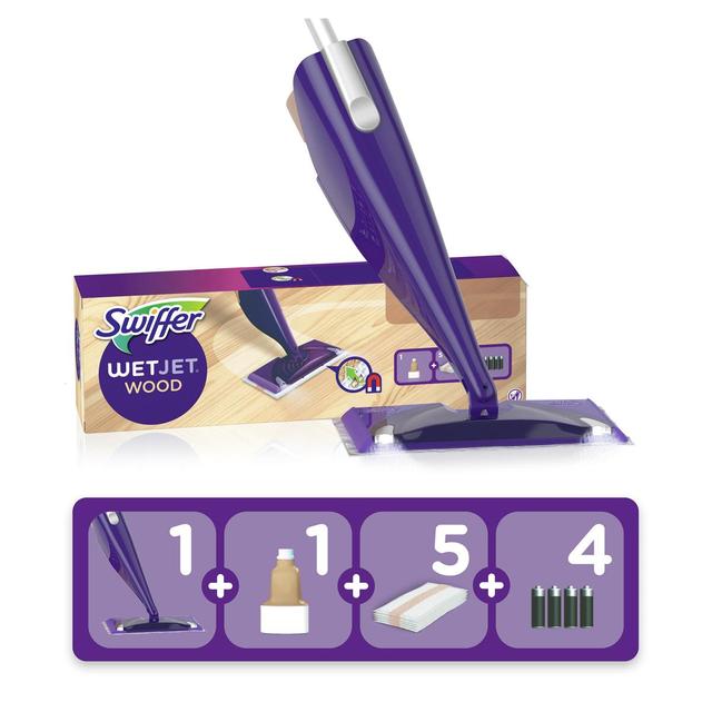 8001841519661 - Swiffer - Balai anti-poussière spécial bois Wetjet 