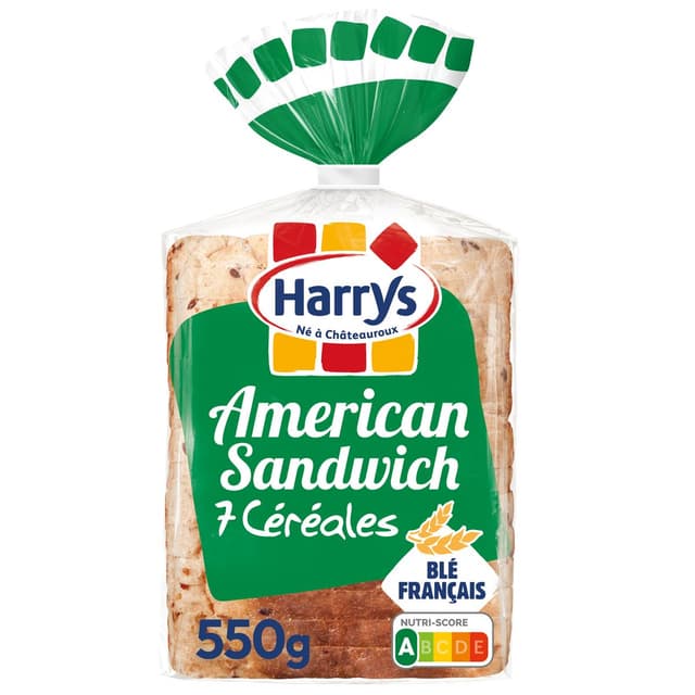 3228850000262 - Harrys - Pain de Mie 7 Céréales American Sandwich sans additif, 550g