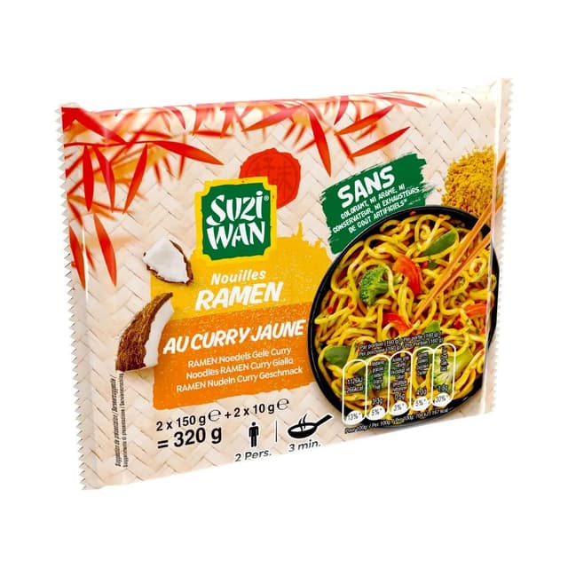 4002359021862 - Suzi Wan - Nouilles précuites wok ramen curry jaune en sachet