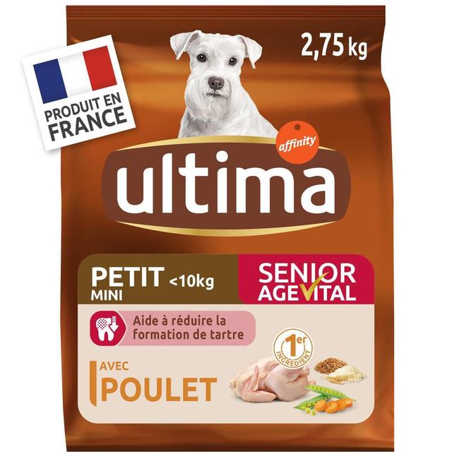 3700260417262 - Affinity - Ultima - Croquettes Poulet AgeVital+8 Aide à réduire la formation de tartre pour petit chien senior
