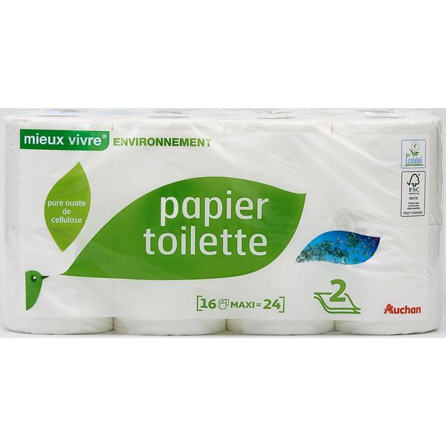 3596710478262 - Auchan Mieux Vivre - Papier toilette écologique blanc maxi 2 épaisseurs