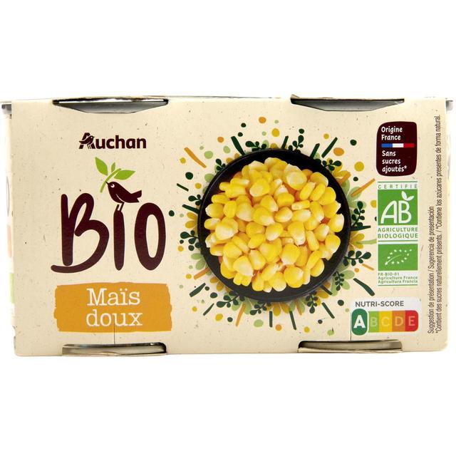 3596710479962 - Auchan BIO - Maïs doux en grains sans sucres ajoutés Bio