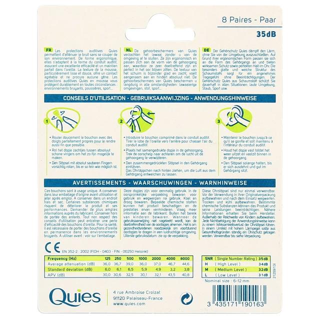 3435171190163 - Quies - Protection auditive en mousse