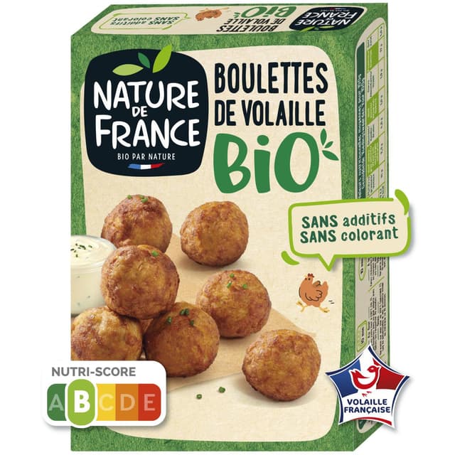 3422210440563 - Nature De France - Boulettes de Volaille Cuites Bio