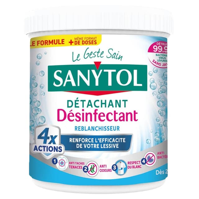 3045206382663 - Sanytol - Poudre Détachante Désinfectante Blanchissante 4 ACTIONS