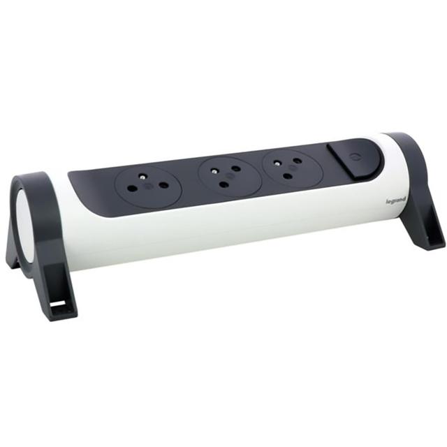 3414971943063 - Legrand - Rallonge multiprise rotative 3 prises - blanc et gris foncé