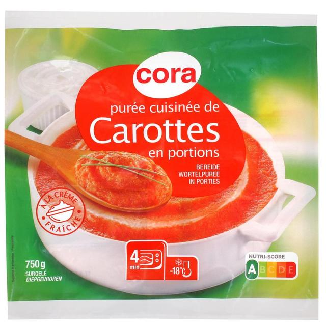 3257980756763 - Cora - Purée cuisinée de carottes à la crème fraîche en portions