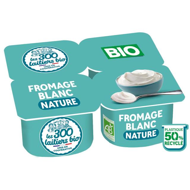 3523230046763 - Les 300 laitiers bio - Fromage blanc bio nature 