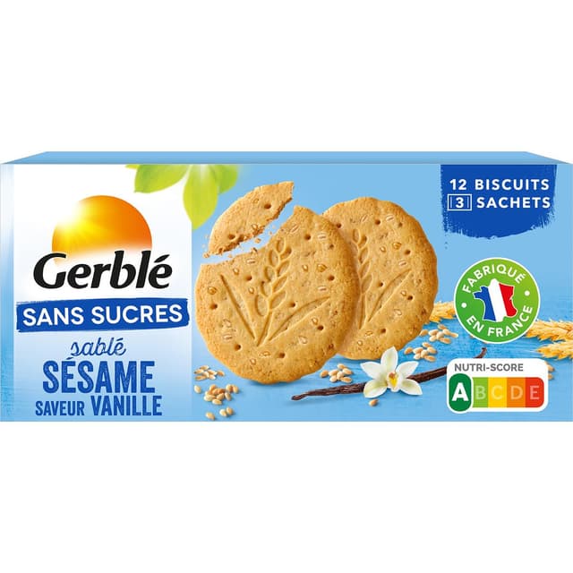 3175681116863 - Gerblé Sans Sucres - 12 Biscuits sésame saveur vanille