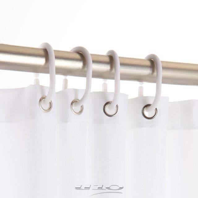 3574388006963 - Douceur D Interieur - Rideau de douche Essencia taupe avec anneaux