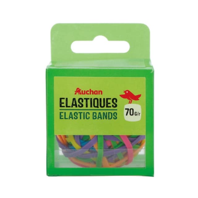 3245676608663 - Auchan - Boîte d'élastiques colorés