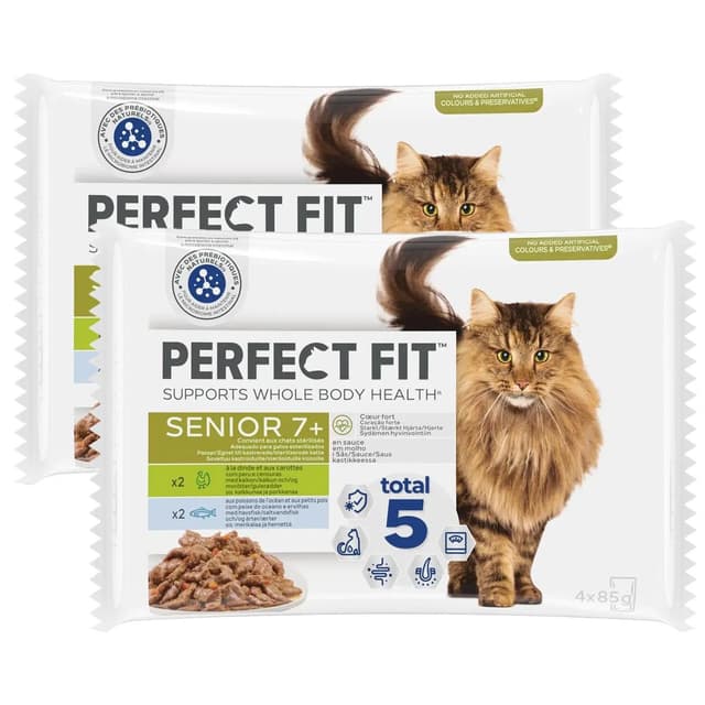 2050000419263 - Perfect Fit - Sachets en sauce Dinde et Poissons pour chat senior stérilisé