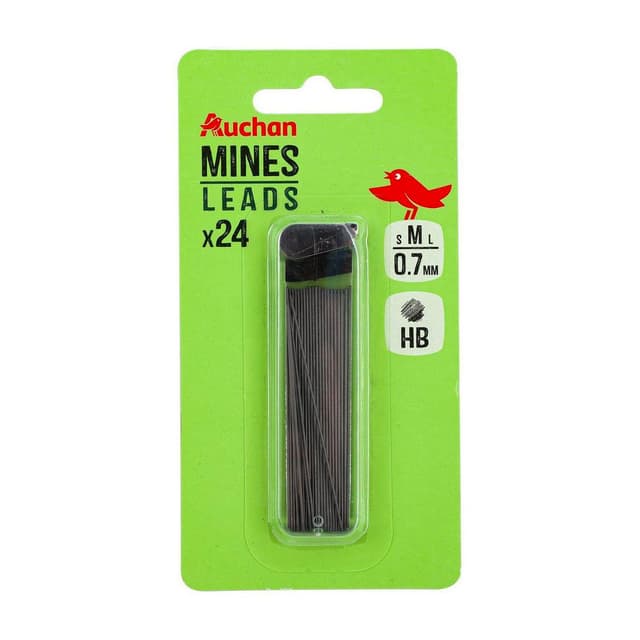 3245676299663 - Auchan - Etui de 24 mines HB 0.7mm