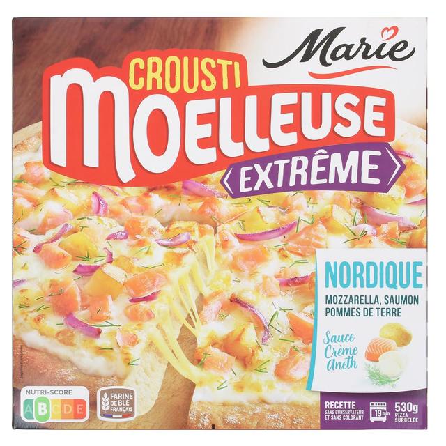 3248830000464 - Marie - Pizza La Nordique Crousti'Moelleuse Extrême Mozzarella, Saumon, Pomme de terre, sauce crème aneth