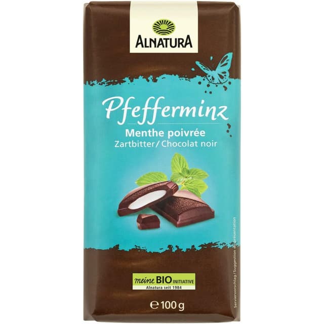 4104420222564 - Alnatura - Chocolat noir fourré à la menthe poivrée bio