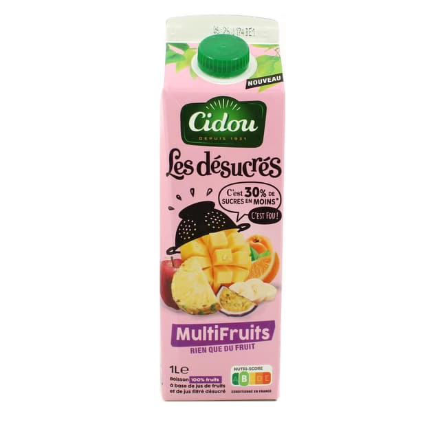 3760225493564 - Cidou Les désucrés - Jus Multifruits - 30% de sucre