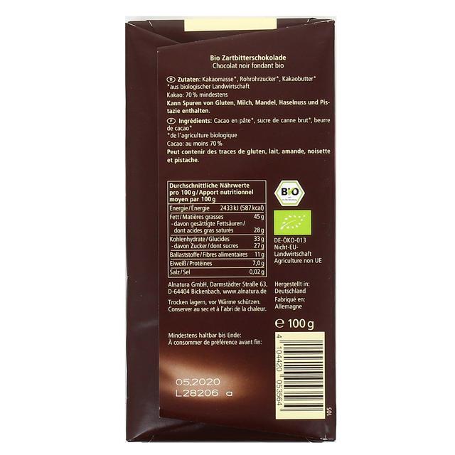 4104420262560 - Alnatura - Chocolat noir fondant bio 70% cacao