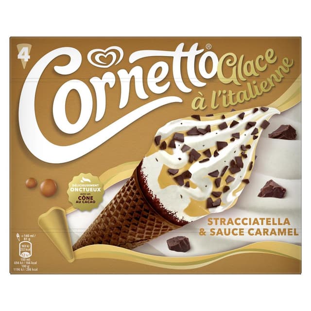 8711327624764 - Cornetto - Cornetto Sracciatella et sauce caramel