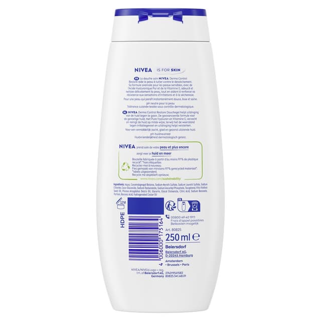 4006000175164 - Nivea - Gel Douche Derma Control Restore Peaux Sensibles