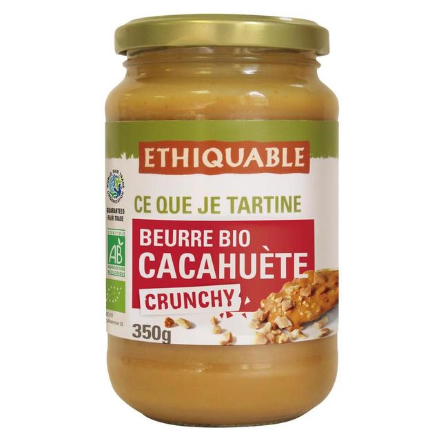 3760278866964 - Ethiquable - Commerce Equitable - Beurre de cacachuètes Crunchy Bio d'Équateur, Pérou, Guatemala ou Chine