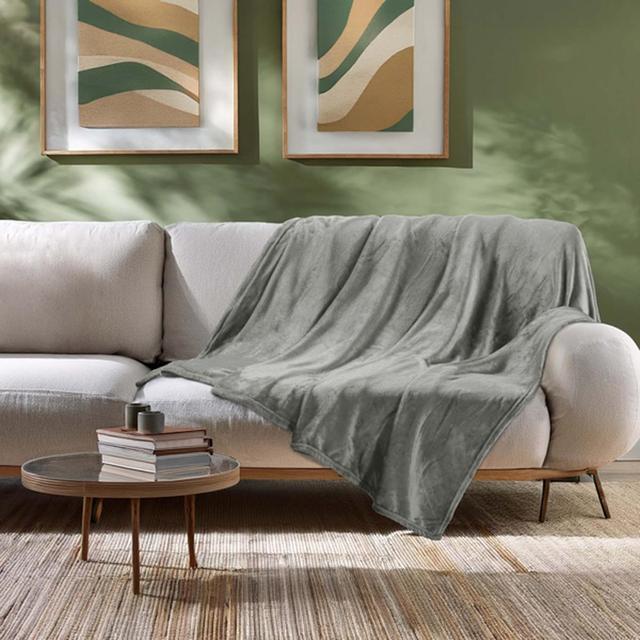 3574386087964 - Douceur D Interieur - Plaid Flanelle unie Flanou gris