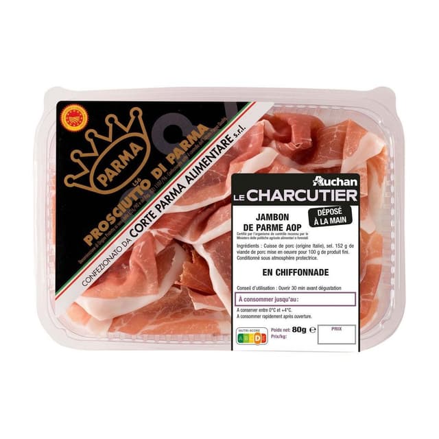 3254560250765 - Auchan Le Charcutier - Chiffonade de jambon de Parme AOP