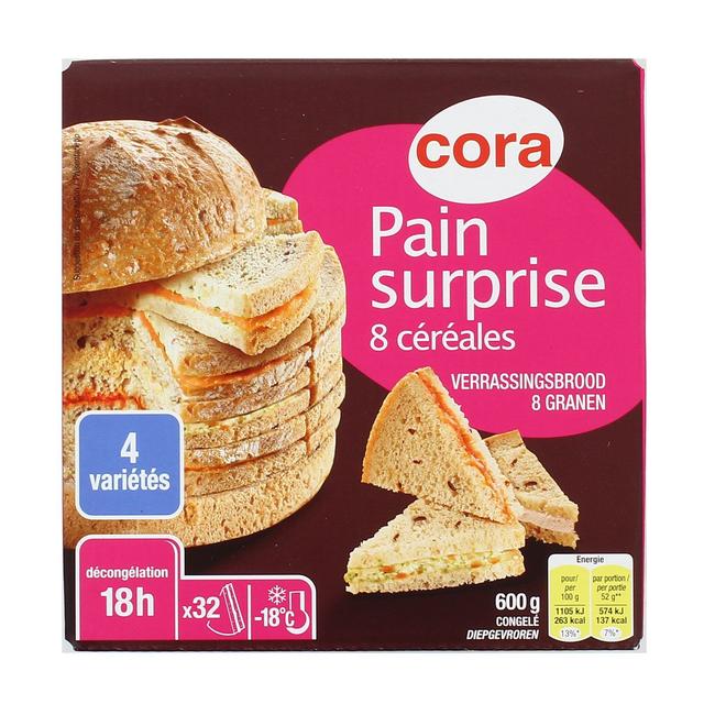 3257983131765 - Cora - Pain surprise aux 8 céréales- 32 sandwiches
