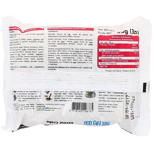 3379140106765 - Kailo Brand - Nouilles Instantanées Saveur Crabe