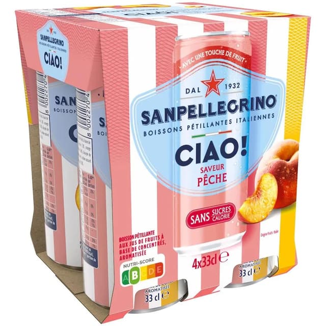 8002270416965 - San Pellegrino Ciao! - Boisson pétillante saveur pêche