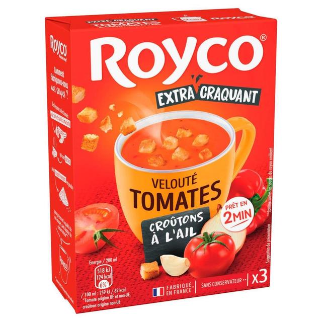 3036815437165 - Royco - Velouté de Tomates et Croutons à l'ail - 3 sachets instantanée