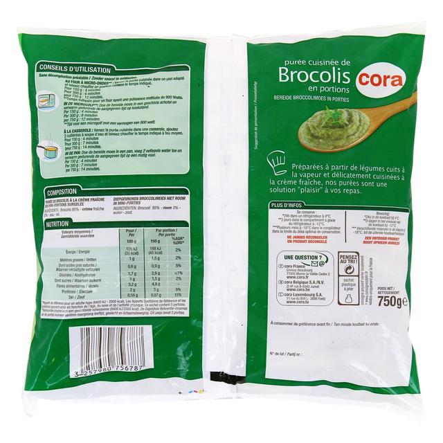 2050000269165 - Cora - Purée de brocolis cuisinée cuisinée à la crème fraîche en portions