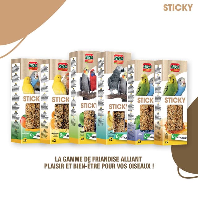 3166780759365 - Riga - Baguettes au miel pour perruches 60g