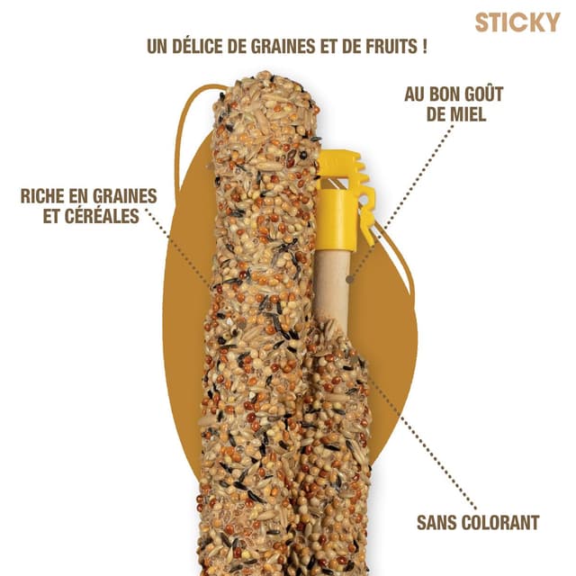 3166780759365 - Riga - Baguettes au miel pour perruches 60g