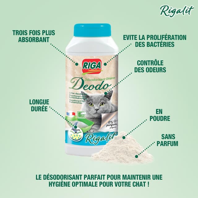 3166780061666 - Riga Rigalit - Désodorisant pour litière sans parfum 