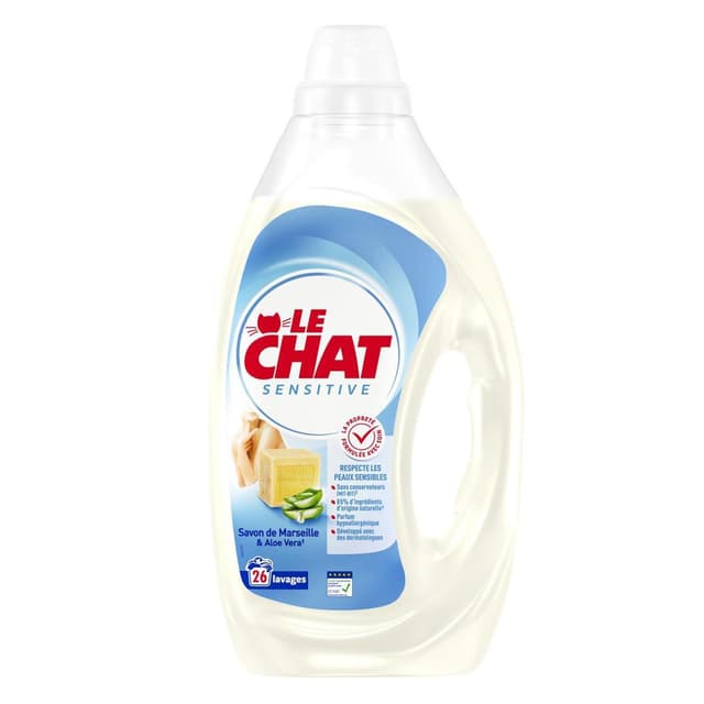 3178041361866 - Le Chat - Lessive liquide sensitive au savon de Marseille & Aloé vera