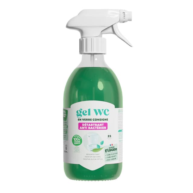 3770015542266 - Super Flacon - Gel WC détartrant et anti-bactérien, menthe/eucalyptus