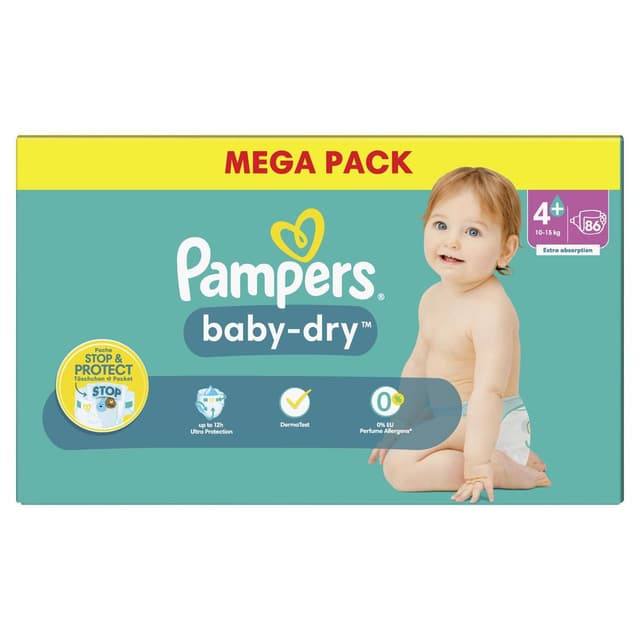 8006540792766 - Pampers Babydry - Couches T4+ 10 - 15 kg