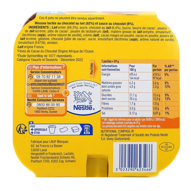 3023290623466 - La laitière - Secret de Mousse Chocolat au Lait