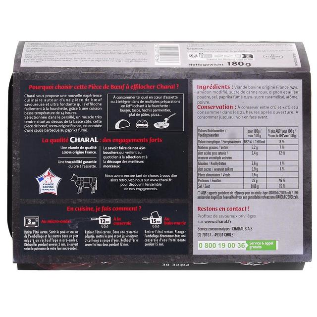 3181239103766 - Charal - Pièce de Boeuf à Effilocher, Paprika Fumé