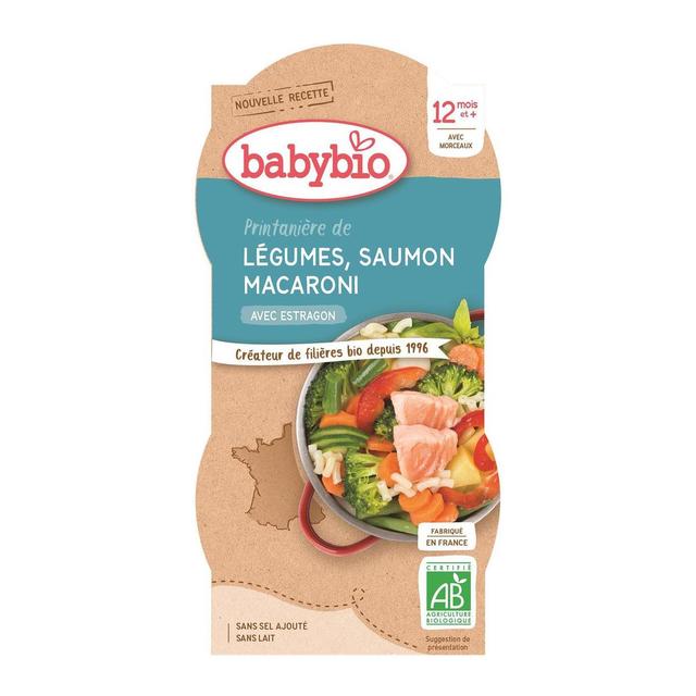 3288131520667 - Babybio - Printanière de Légumes, Saumon, Macaroni Bio, Dès 12 mois