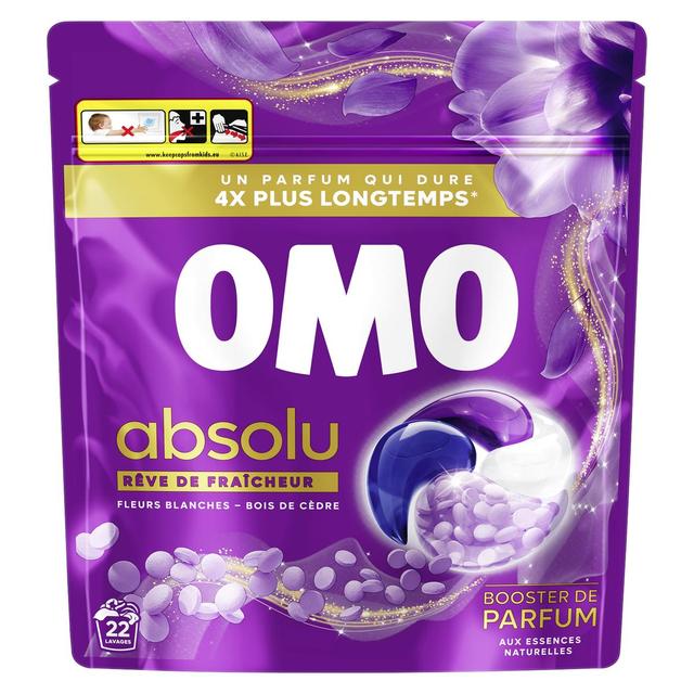 8720181620867 - Omo - Lessive capsules Absolu Fleurs Blanches Bois de Cèdre