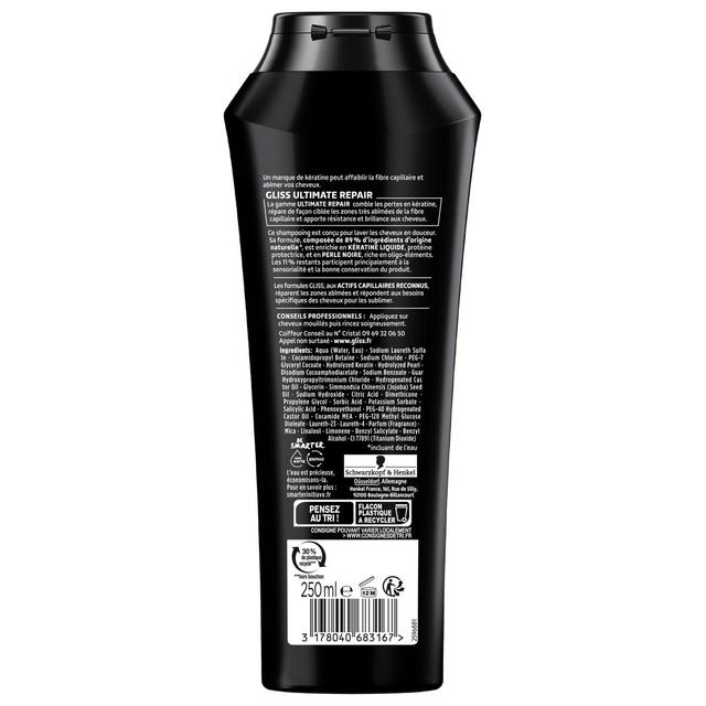3178040683167 - Schwarzkopf - Gliss - Shampooing ultimate repair à la kératine liquide