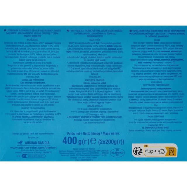 3596710534067 - Auchan - Colin d Alaska sauce à la parisienne