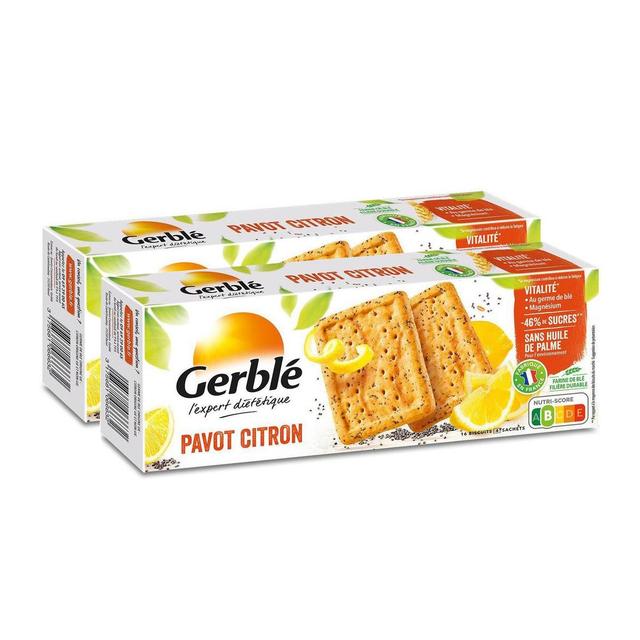 2050000345067 - Gerblé Vitalité - 16 Biscuits Pavot Citron -46% de sucres en moins