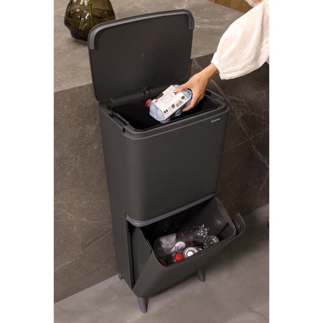 8710755275067 - Brabantia - Poubelle pour le recyclage SortUp Hi 20+25 litres - Dark Grey