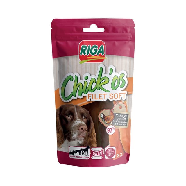 3166780046267 - Riga Chick'Os - Filets de Poulet Soft - Friandise Récompense pour chien x3